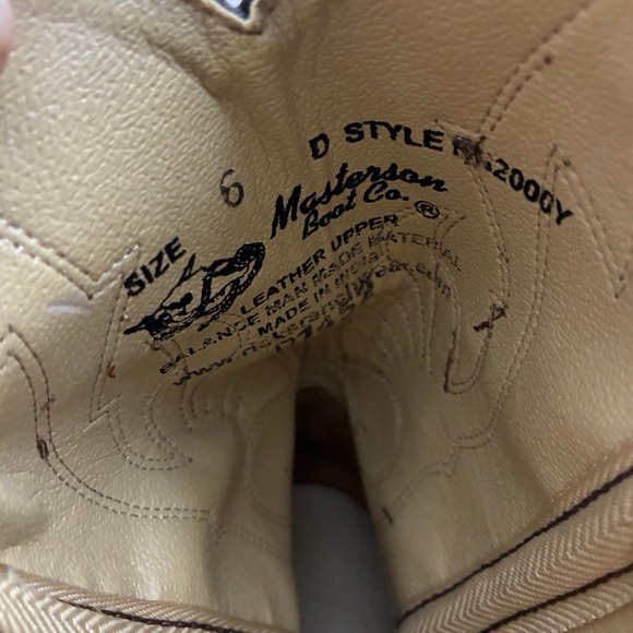 Masterson Boot Co. Leather Cowboy Heeled Western Boots Women's 6 Boho Retro - Picture 9 of 9